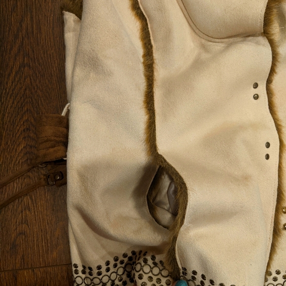 Guess Los Angeles faux fur faux suede western style vest, size small - Picture 7 of 12